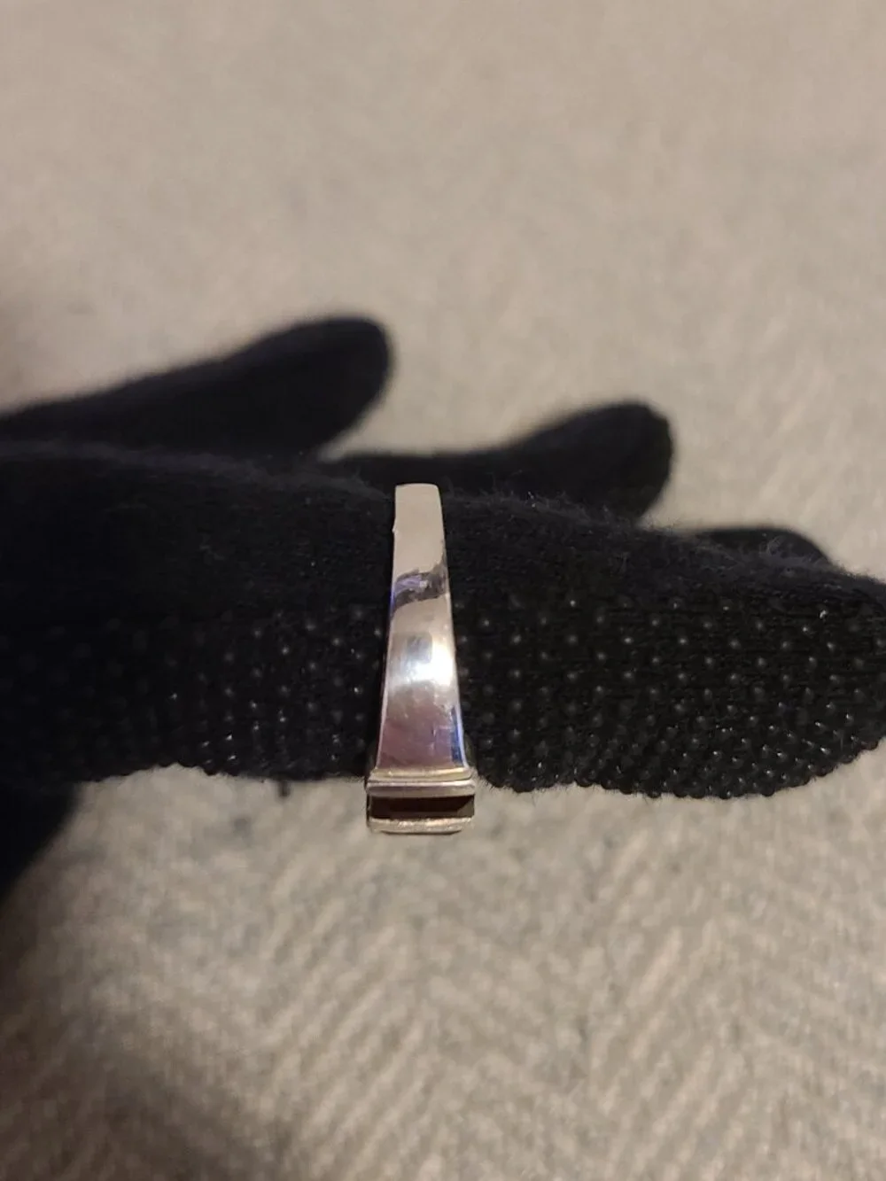 Baguette cut Garnet sterling silver ring size 7